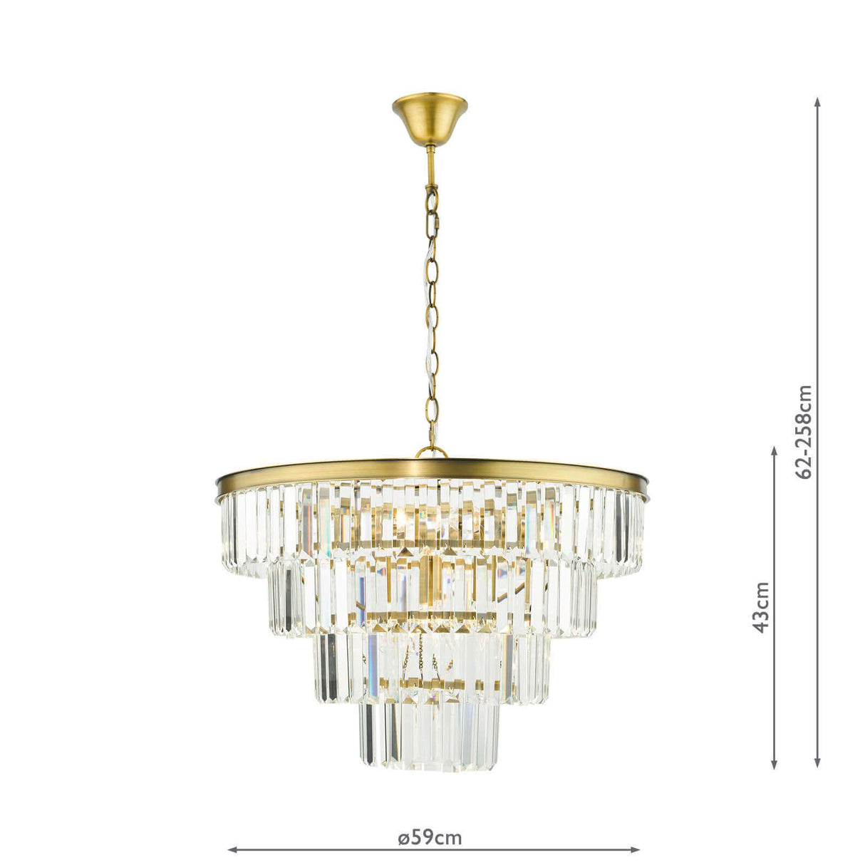 Rhapsody 6 Light Chandelier Crystal and Natural Brass