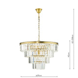 Rhapsody 6 Light Chandelier Crystal and Natural Brass
