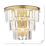 Rhapsody 3 Light Wall Light Crystal and Bronze