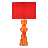 Rheneas Table Lamp Red Glass With Shade