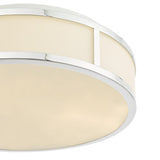 Royce 2 Light Bathroom Flush Polished Chrome and Opal Glass IP44