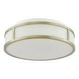 Royce 2 Light Bathroom Flush Matt Antique Brass and Opal Glass IP44