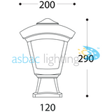 Roby Disma E27 (No Lamp), Modern Pedestal Lantern, Black/Clear