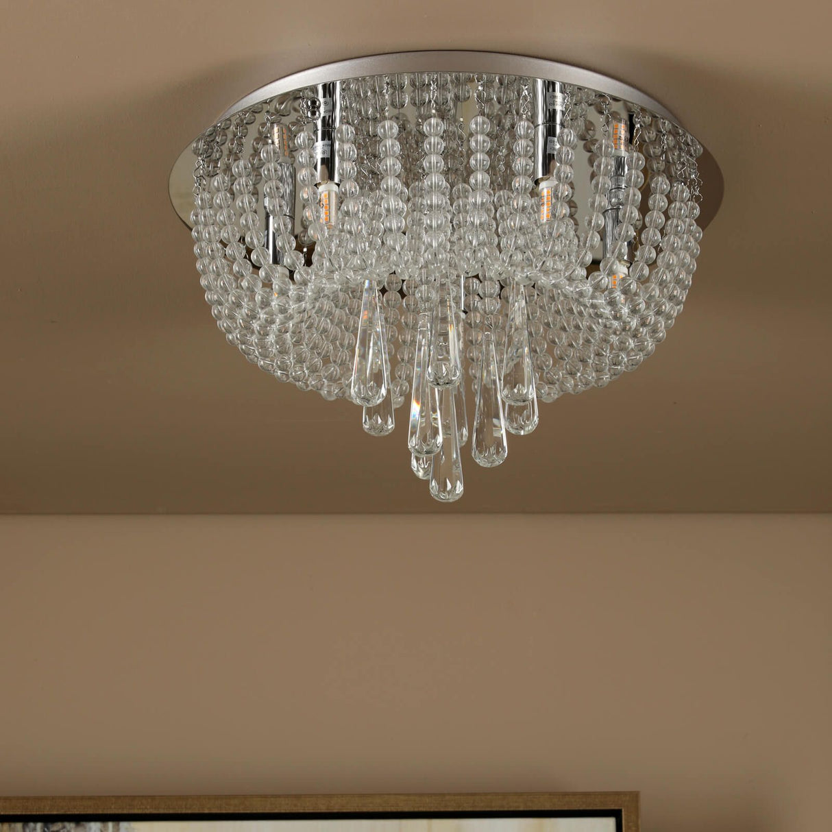 Saigon 5 Light Flush Polished Chrome/Clear