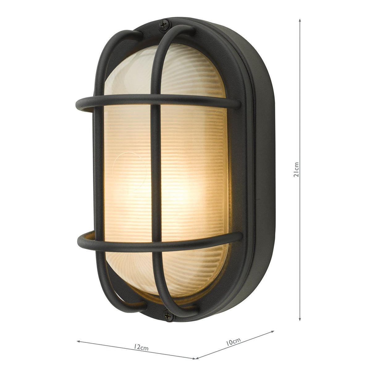 Salcombe Oval Outdoor Wall Light Matt Black IP44