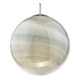 Saturn Pendant Planet Style Glass and Polished Chrome