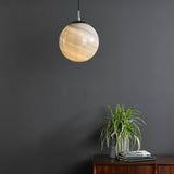 Saturn Pendant Planet Style Glass and Polished Chrome