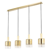 Savannah 4 Light Bar Pendant Satin Gold and Gold Ombre Glass