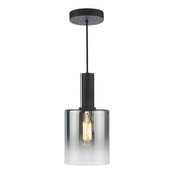 Savannah Pendant Matt Black and Smoked Glass