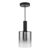Savannah Pendant Matt Black and Smoked Glass