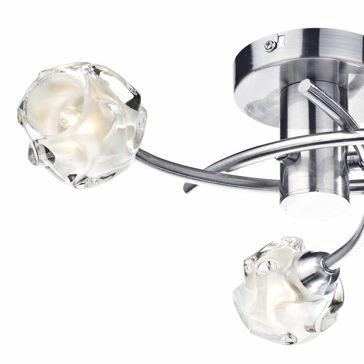 Seattle 3 Light Flush Satin Chrome Glass