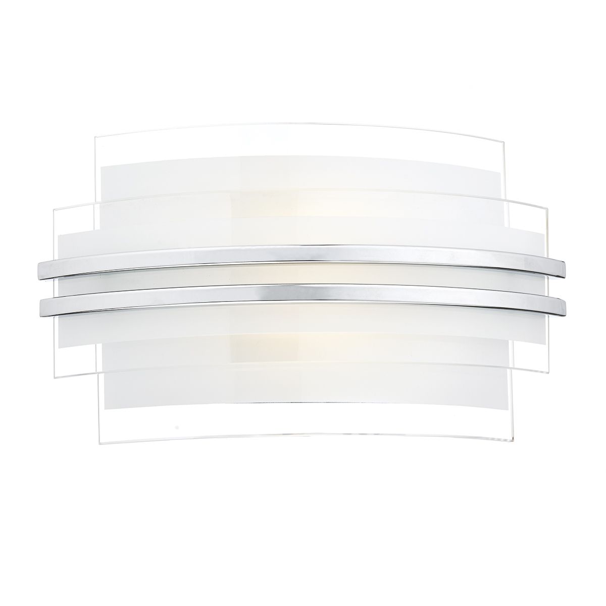 Sector Small Wall Light Frosted Glass Polished Chrome LED