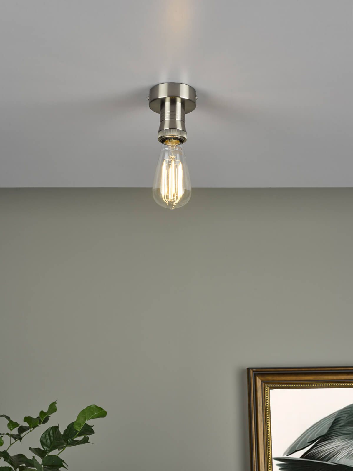 SFB4861 E27 Semi Flush Suspension Antique Chrome Bracket Only