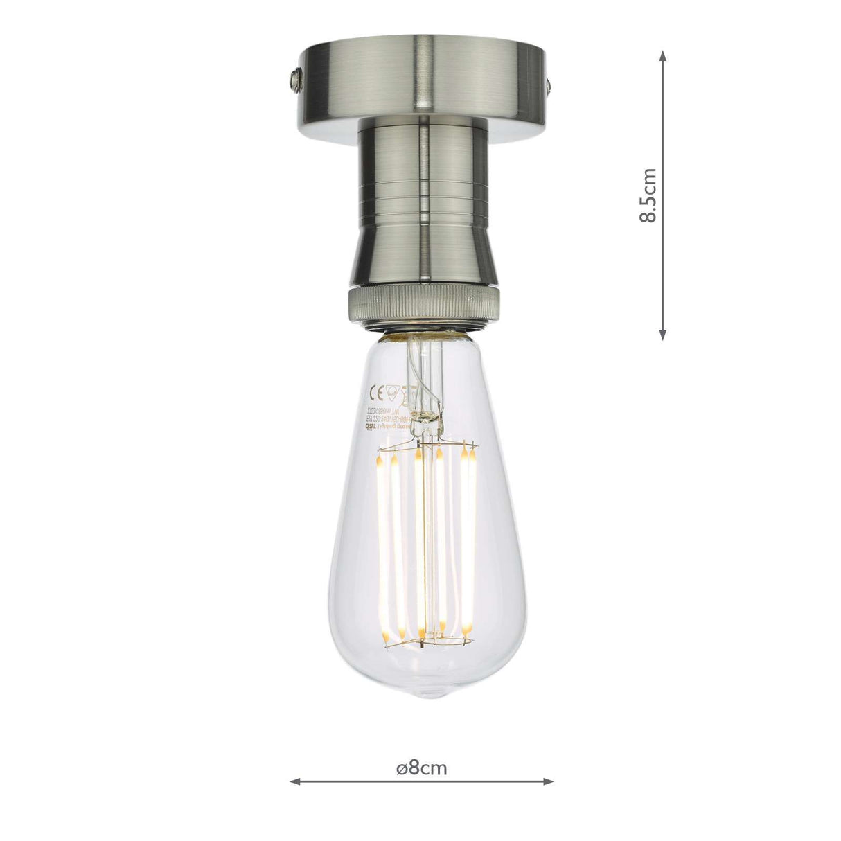 SFB4861 E27 Semi Flush Suspension Antique Chrome Bracket Only