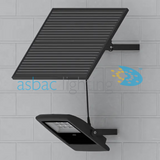 Greenwich Solar 30W LED 4000K, 55W Solar Panel, Solar Flood Light, Black
