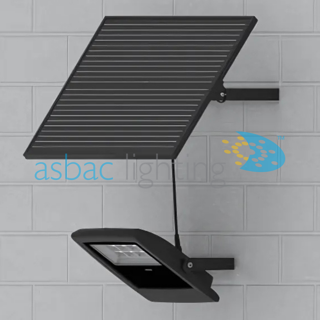 Greenwich Solar 15W LED 4000K, 37W Solar Panel, Solar Flood Light, Black