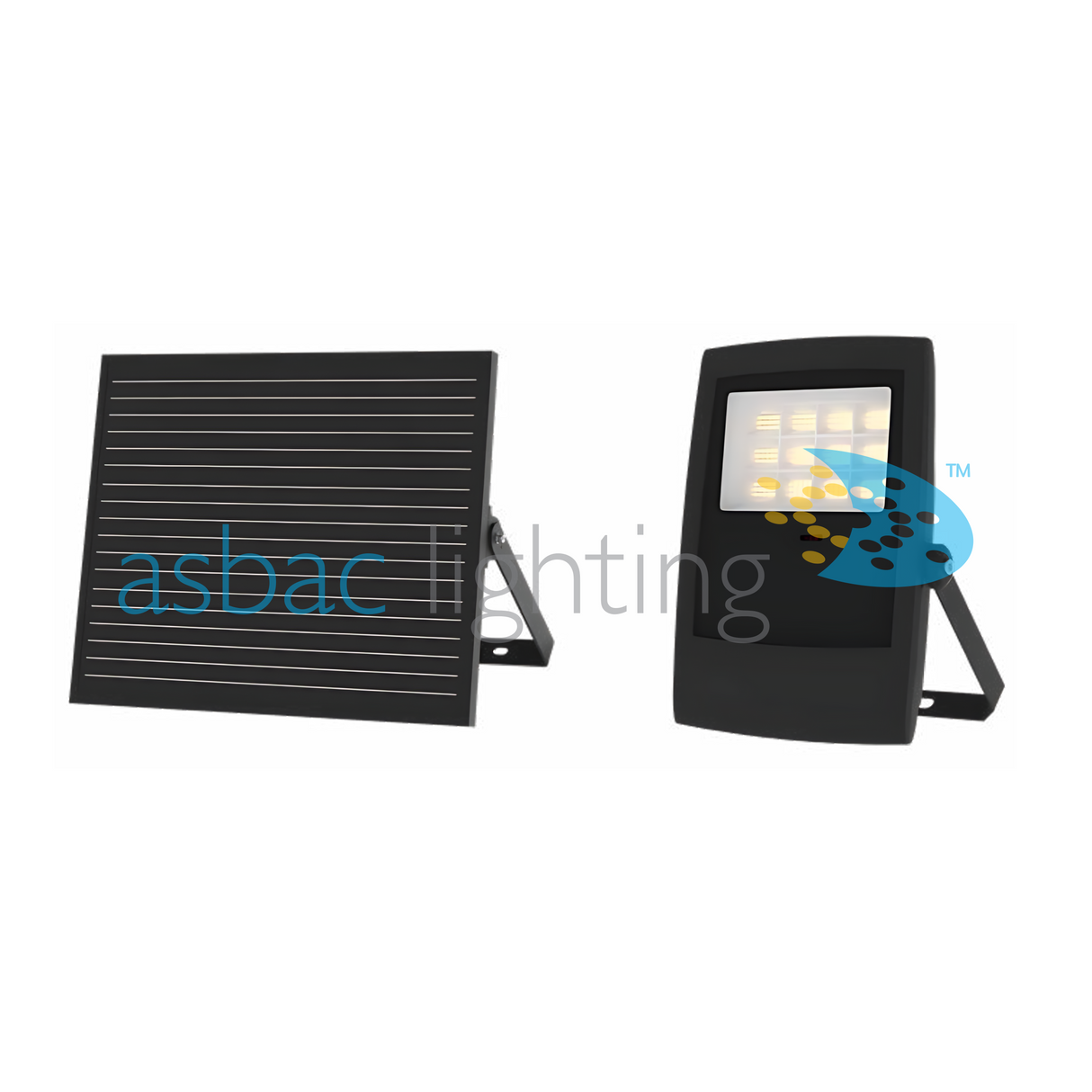 Greenwich Solar 15W LED 2700K, 37W Solar Panel, Solar Flood Light, Black