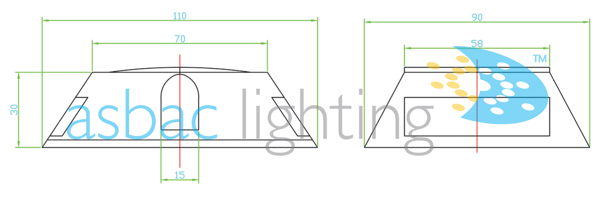 Lynx Solar Surface Mount Dual Direction, 90x110mm Warm White LED