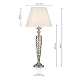 Siam Table Lamp Satin Chrome With Shade (Multipack)