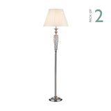 Siam Floor Lamp Satin Chrome With Shade (Multipack)