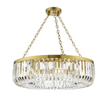 Sigourney 8 Light Pendant Satin Gold and Crystal