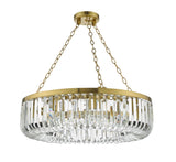 Sigourney 8 Light Pendant Satin Gold and Crystal