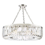 Sigourney 8 Light Pendant Polished Nickel and Crystal