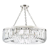 Sigourney 8 Light Pendant Polished Nickel and Crystal