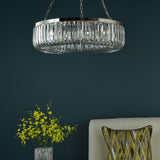 Sigourney 8 Light Pendant Polished Nickel and Crystal