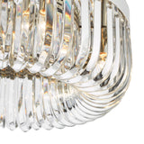Sigourney 6 Light Flush Polished Nickel and Crystal