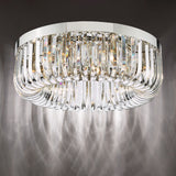 Sigourney 6 Light Flush Polished Nickel and Crystal