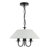 Sivan 3 Light Pendant Matt Black With Shade