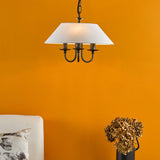 Sivan 3 Light Pendant Matt Black With Shade