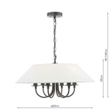 Sivan 6 Light Pendant Matt Black With Shade