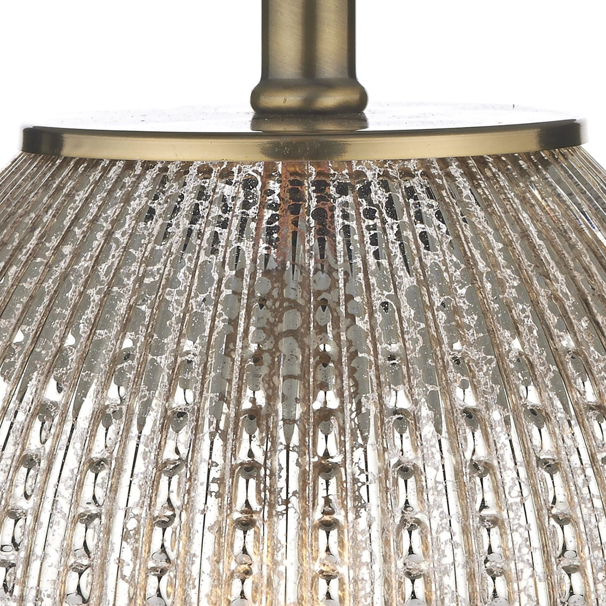 Sonia Dual Light Table Lamp Antique Brass & Silver Glass With Shade