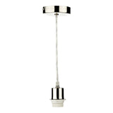 1 Light Satin Chrome E27 Suspension With Clear Cable