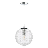 Hobnail Pendant Polished Chrome & Clear Glass
