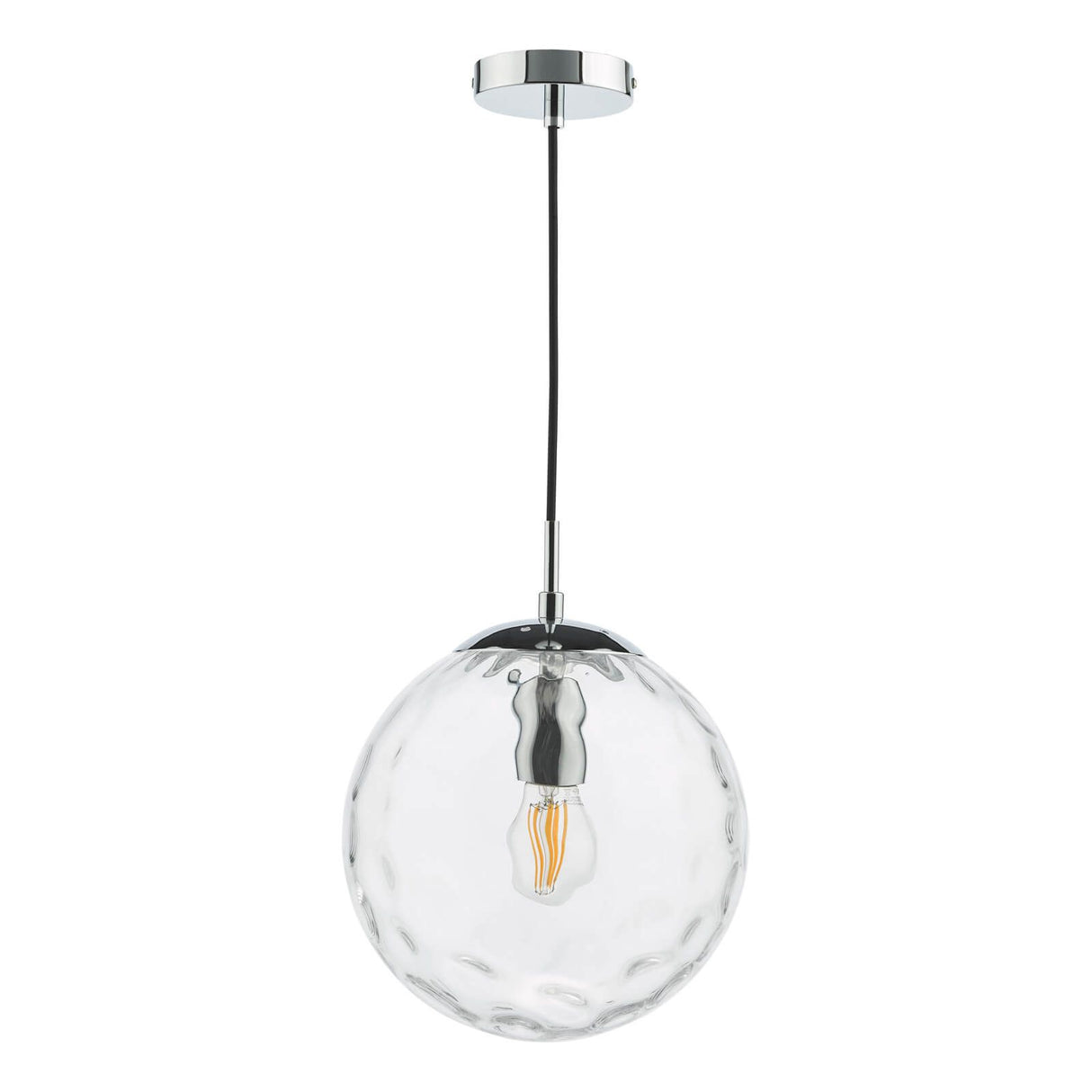 Ripple Pendant Polished Chrome & Clear Glass
