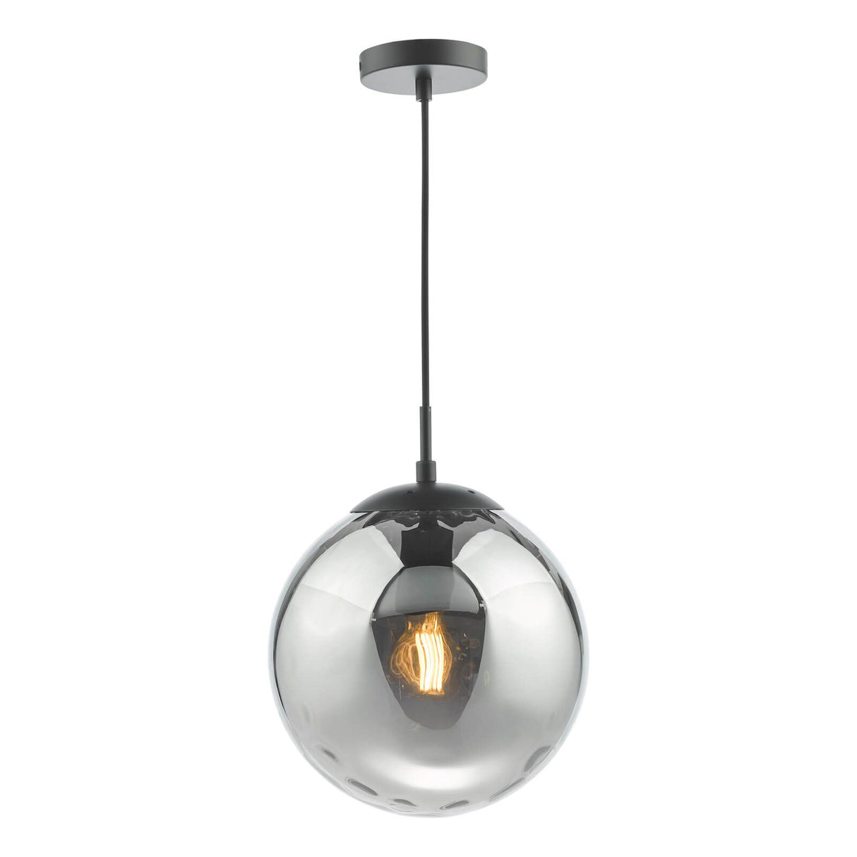 Ripple Pendant Matt Black and Smoked Glass