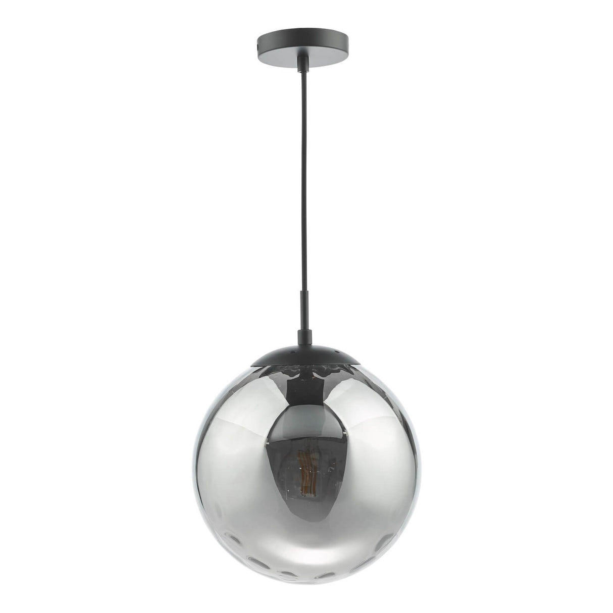 Ripple Pendant Matt Black and Smoked Glass