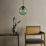 Ripple Pendant Matt Black & Green Glass