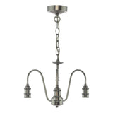 3 Light Suspension Antique Chrome Fitting Only