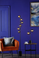 Spiral 2 Light Table Lamp Matt Black With Smoked Glass