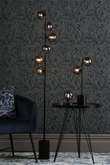 Spiral 2 Light Table Lamp Matt Black With Smoked Glass