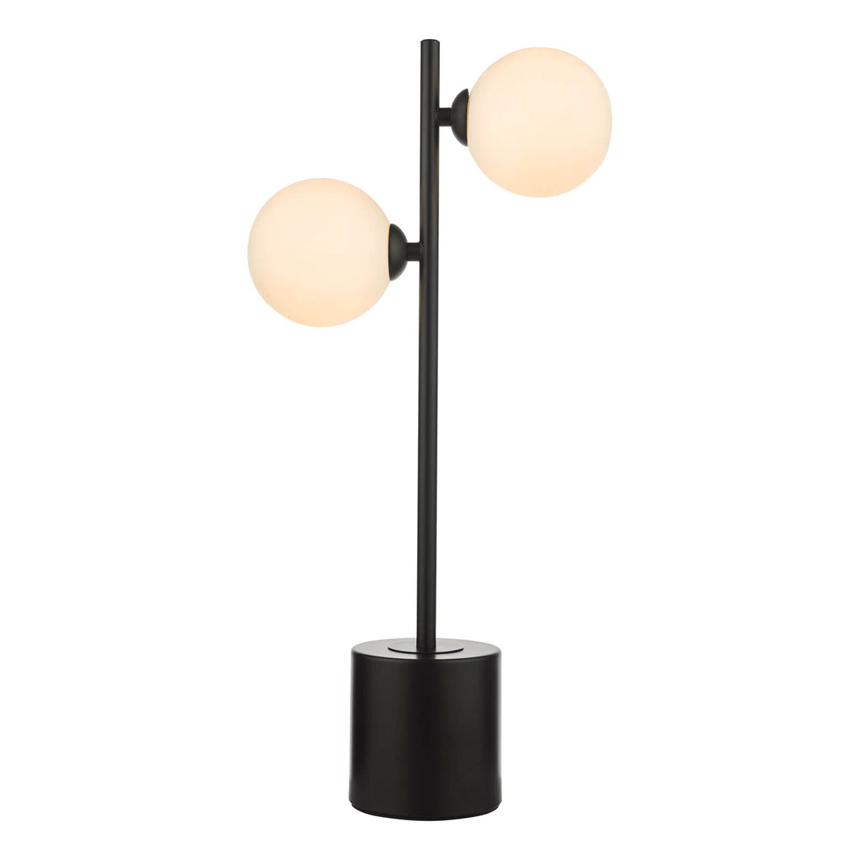 Spiral 2 Light Table Lamp Matt Black With Opal Glass