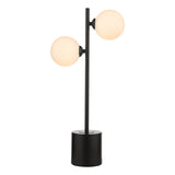 Spiral 2 Light Table Lamp Matt Black With Opal Glass