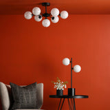 Spiral 2 Light Table Lamp Matt Black With Opal Glass
