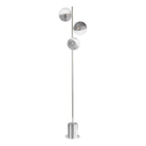 Spiral 3 Light Floor Lamp Polished Chrome With Smoked/Clear Ribbed Glass