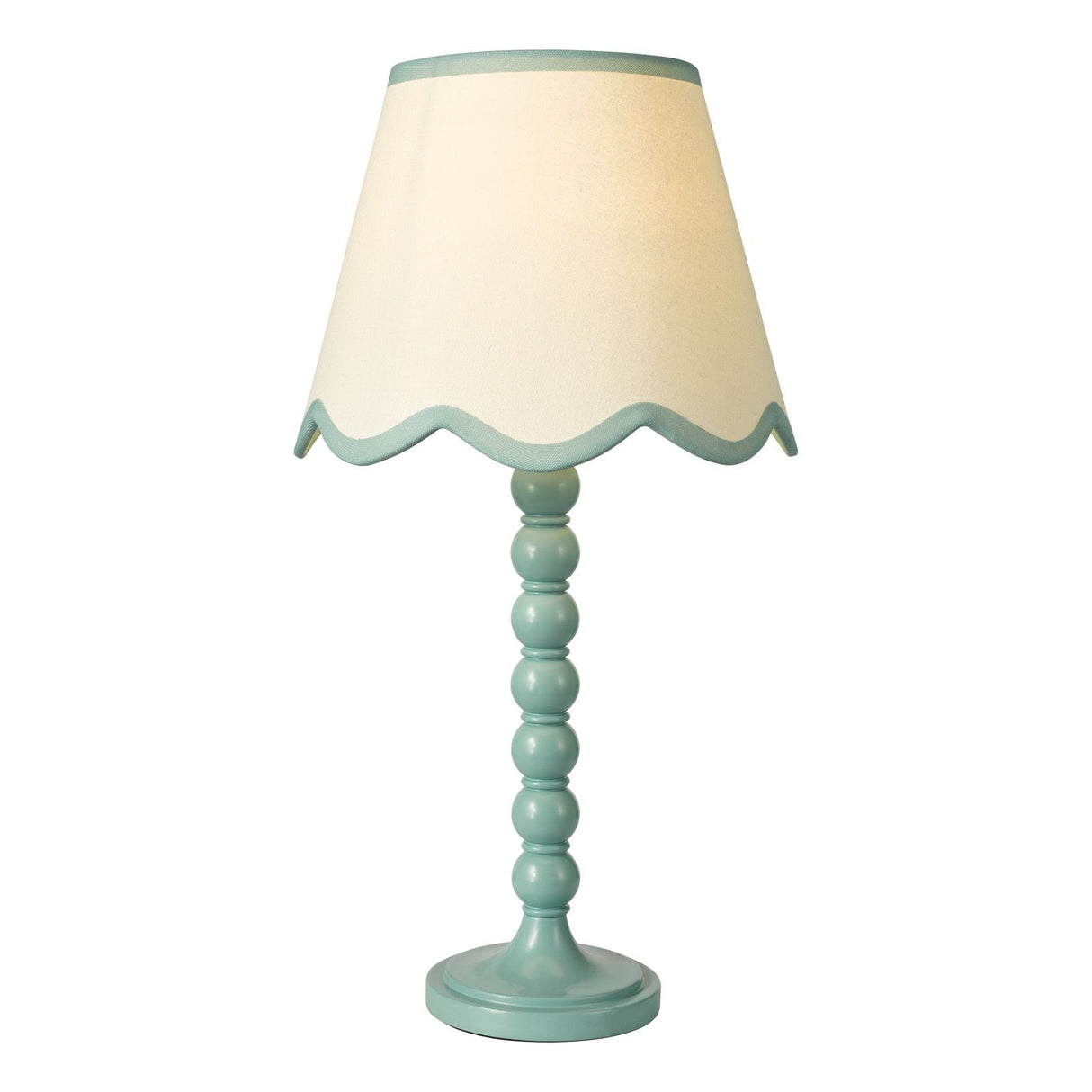 Spool Table Lamp Blue With Shade