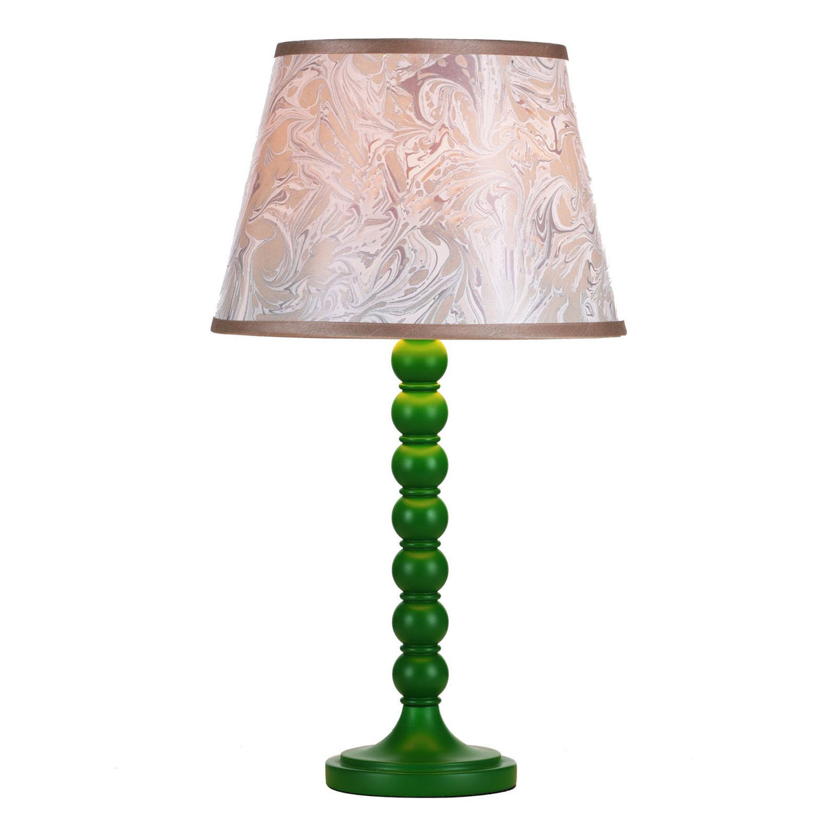Spool Table Lamp Green With Shade